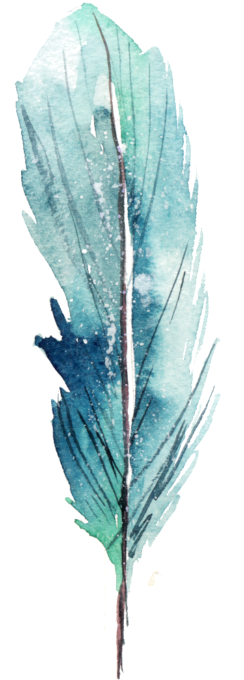 Blue Feather Png Element - Servietten Feder Und Kleckse Türkis 20 Stück (1024x1024), Png Download