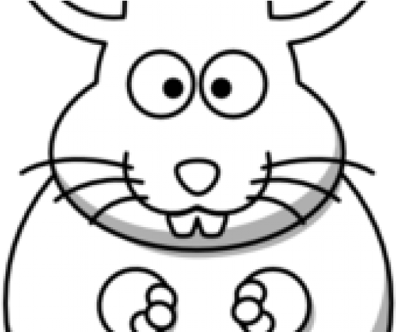 Rabbit Cartoon Outline - White Easter Bunny Shower Curtain (640x480), Png Download