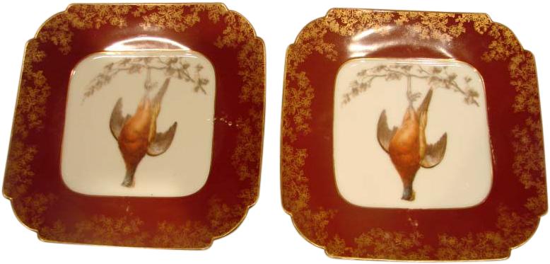 French Haviland Limoges Pair Dead Game Bird Plates - Reindeer (777x777), Png Download