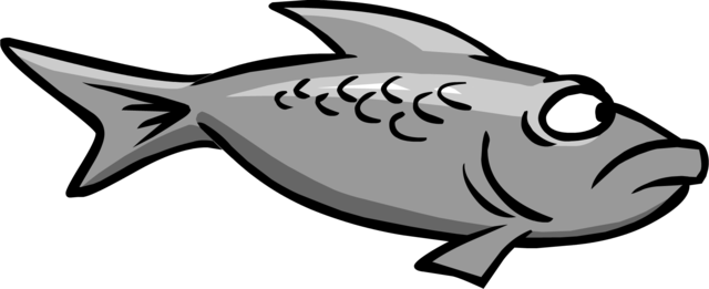 Grey Fish Swimming - Club Penguin Grey Mullet (640x261), Png Download