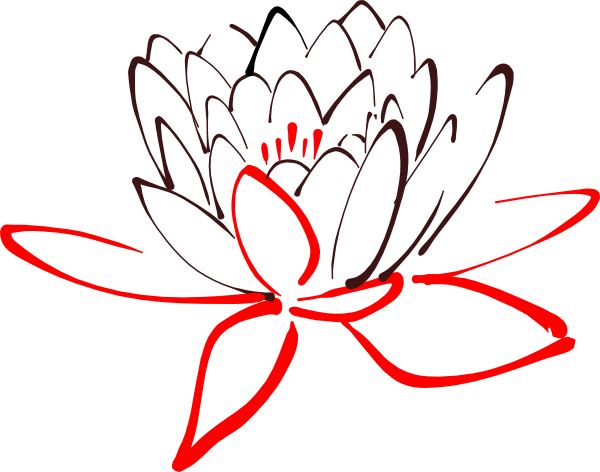 Drawn Lotus Vietnamese Flower - Red Lotus Flower Clip Art (600x472), Png Download