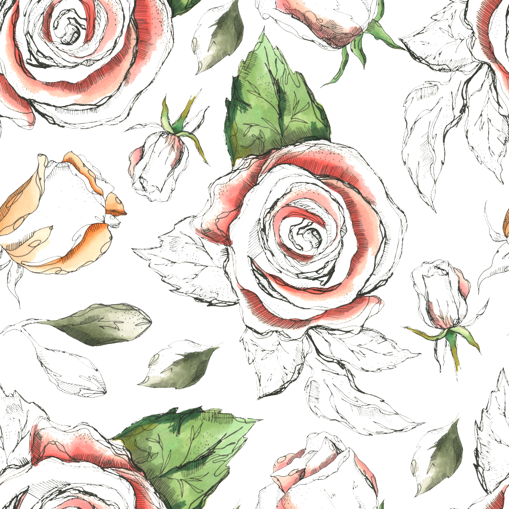 Hand Drawn Flower Cartoon Transparent - Korallenrote Rosa Rosen-paar-duschen-einladung Karte (1024x1024), Png Download