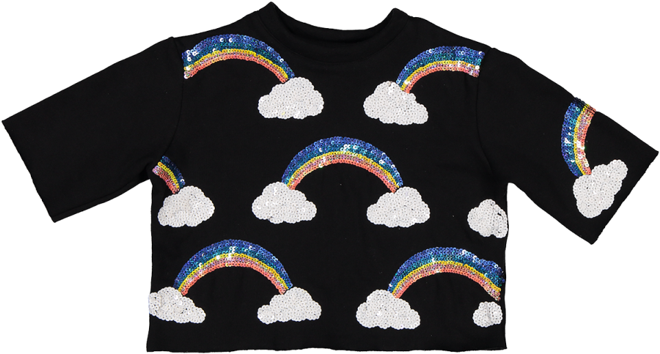 Caroline Bosmans Recovery Top Cropped Rainbow Sequins - Sweater (960x720), Png Download