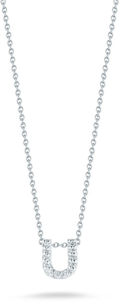 Tiny Treasures Love Letter U Pendant With Diamonds - Letter B Diamond Necklace (1600x1600), Png Download