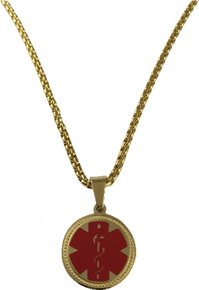 Gold Medical Id Pendant Necklace - Classy Pendants (600x695), Png Download