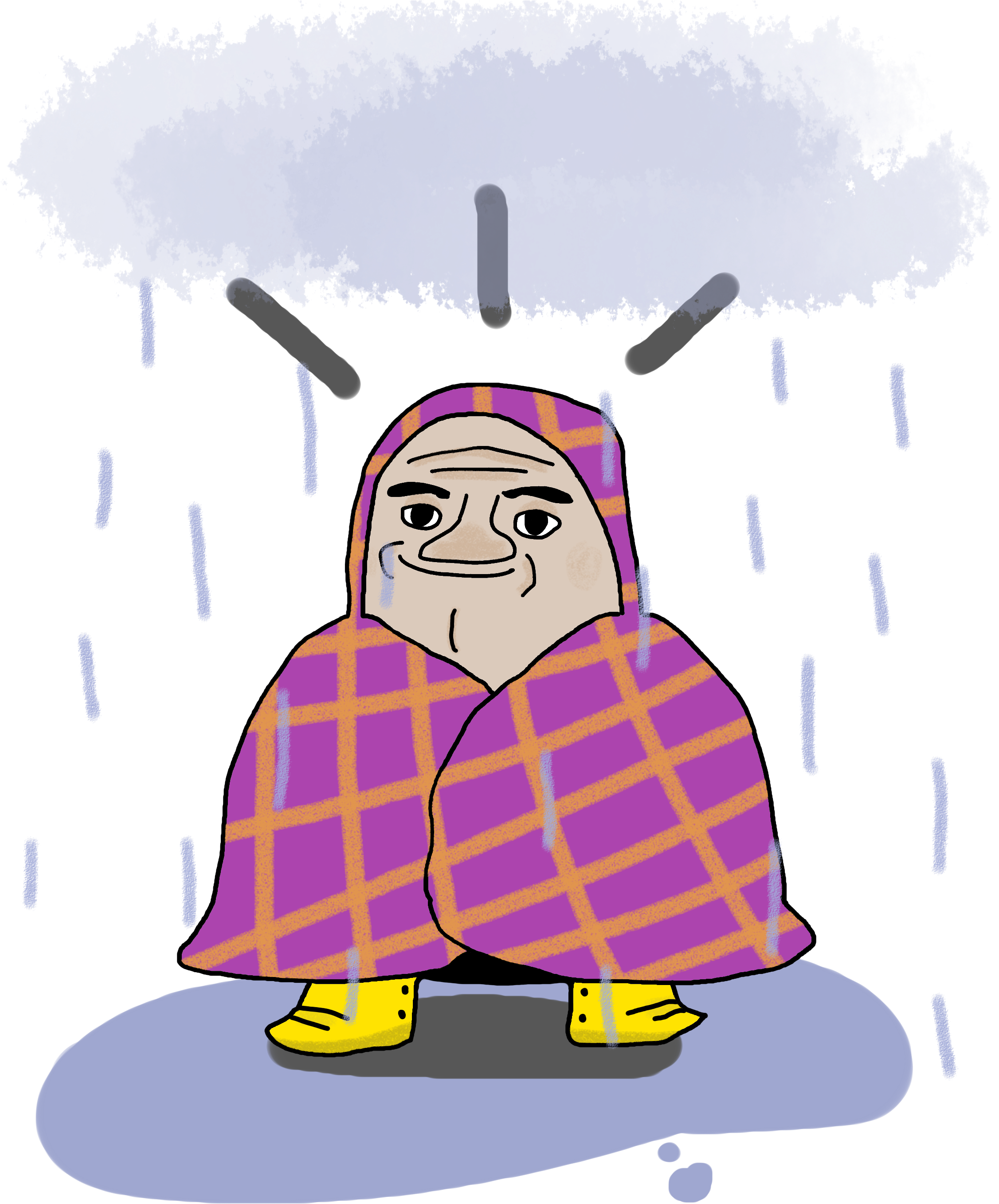 [oc] Poncho, Halfling With An Irrational Fear Of Weather - Illustration (3000x3000), Png Download