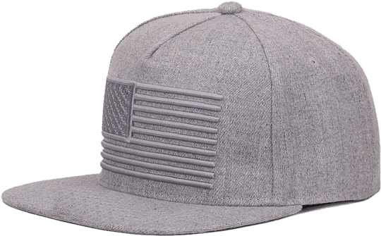 A Gray Snapback Cap That Has The American Flag On It - Baseball Cap (600x600), Png Download