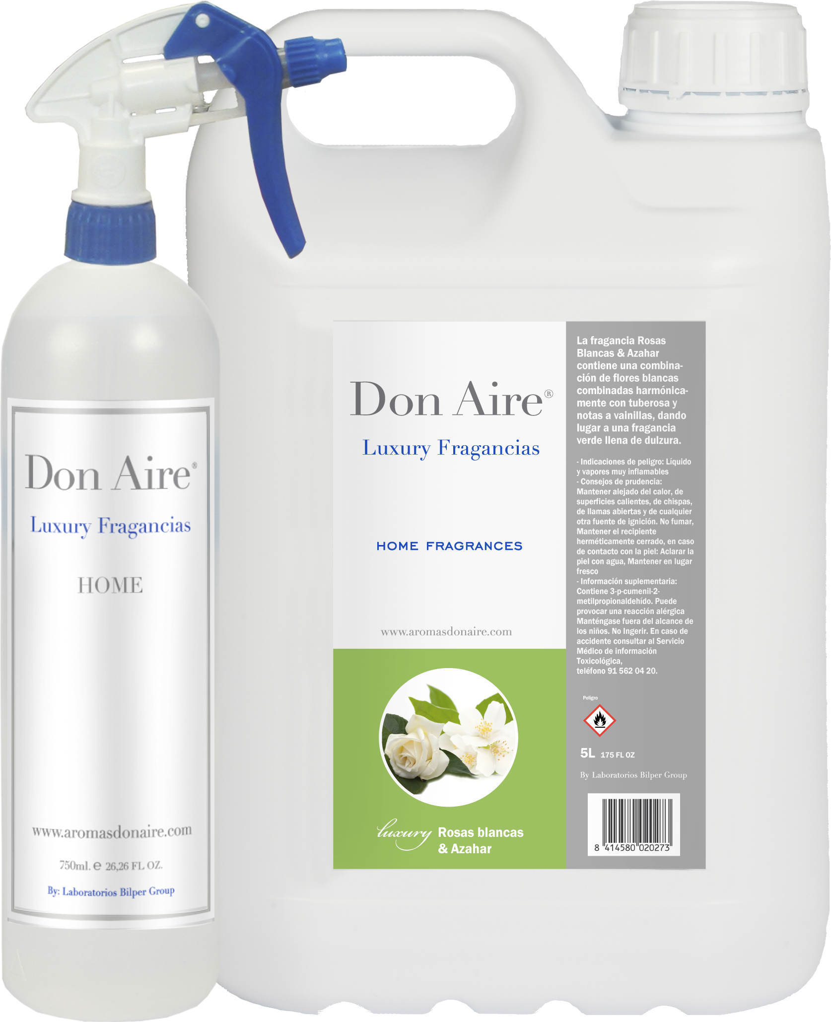 Rosas Blancas & Azahar Garrafa 5l 1 Pulverizador Profesional - Aerosol Spray (2008x2362), Png Download