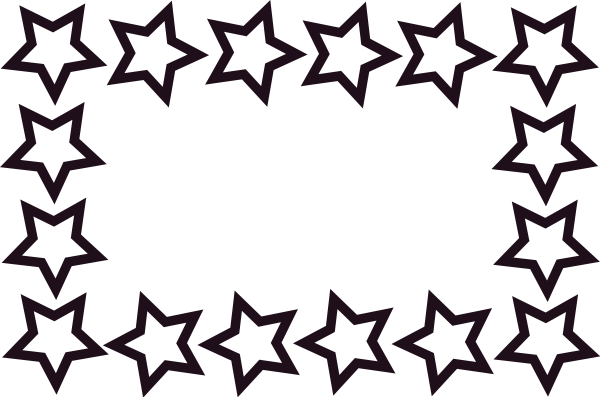 Star Clipart Black And White Border (600x397), Png Download