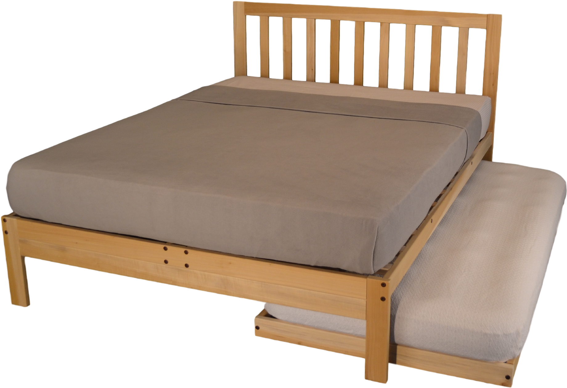 Futon Charleston And Trundle Gray Blanket Front Futon - Platform Bed (2508x1672), Png Download