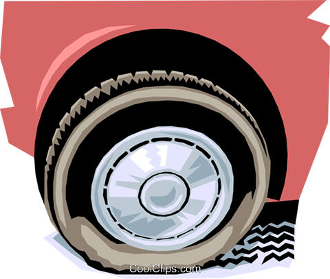 Flat Tire Royalty Free Vector Clip Art Illustration - Tire (480x407), Png Download