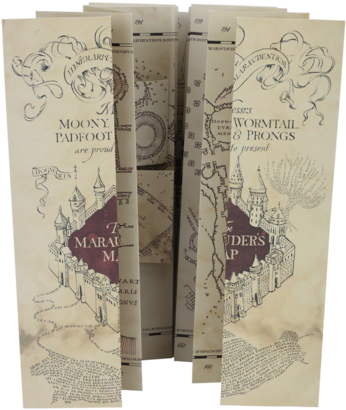 The Marauder's Map - Harry Potter Metal Sign Marauder's Map (422x480), Png Download