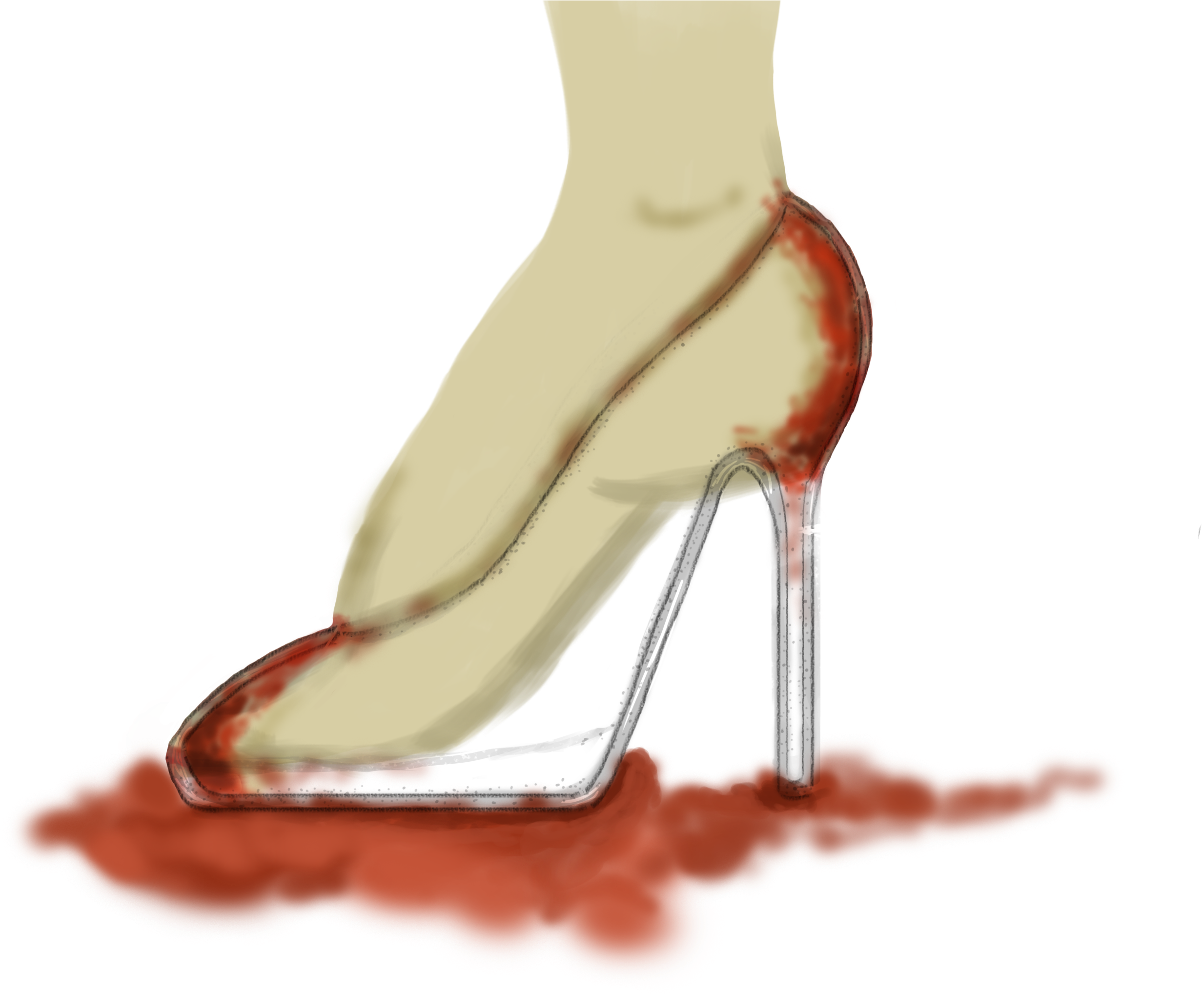 Cinderella Slippers Blood - Basic Pump (3508x2480), Png Download