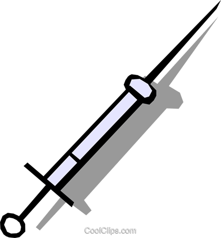 Syringe Royalty Free Vector Clip Art Illustration - Needle (446x480), Png Download