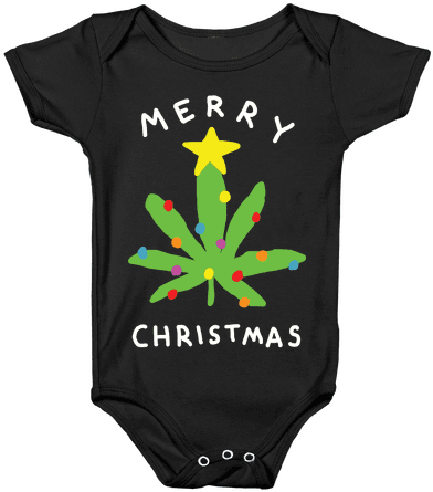 Merry Christmas Pot Leaf Baby Onesy - Nintendo Memes (484x484), Png Download