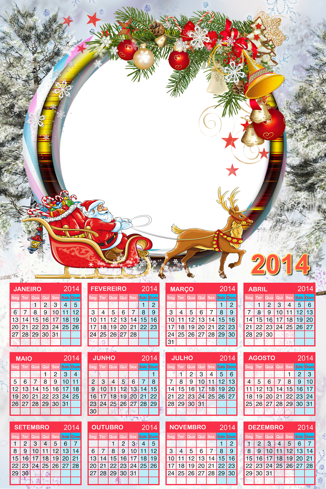 Calendário 2014 Png Com Moldura Para Fotos Natalinas - Merrychristmas Note Cards (pk Of 20) (1067x1600), Png Download