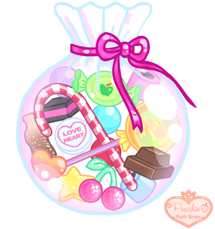 Princess Clipart Candy - Bag Of Candy Png (425x452), Png Download