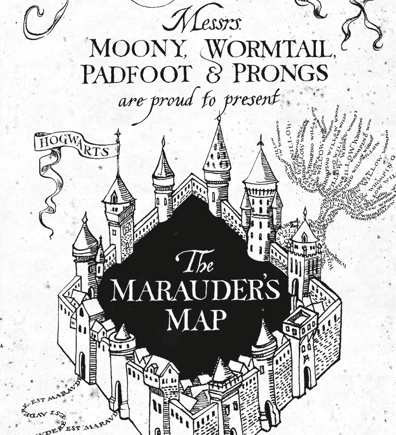 Say It And Zoom In - Harry Potter Marauders Map Printout (800x878), Png Download
