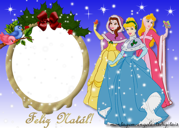 Moldura De Natál Das Princesas Disney - Disney (700x500), Png Download