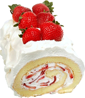 Rollo De Fresa Ingredientes - Straw Short Cake Rolls (360x431), Png Download