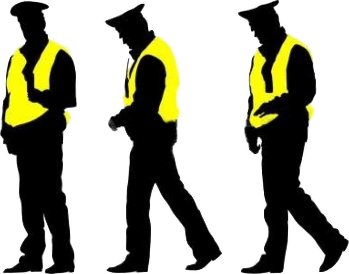 Off Duty Employment - British Police Silhouette (1219x956), Png Download