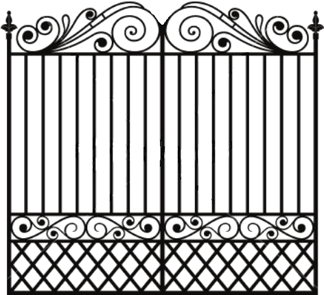 Wrought Iron Fence - Cancel De Herreria (471x500), Png Download