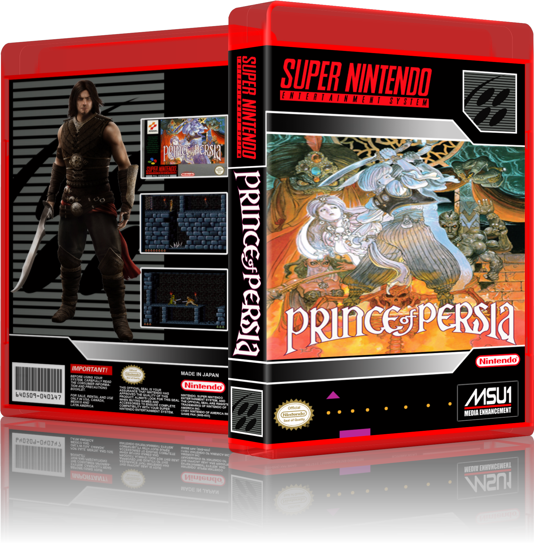 5aefb8d92b5d5 3dbox Princeofpersiaalt - Snes (1772x1788), Png Download