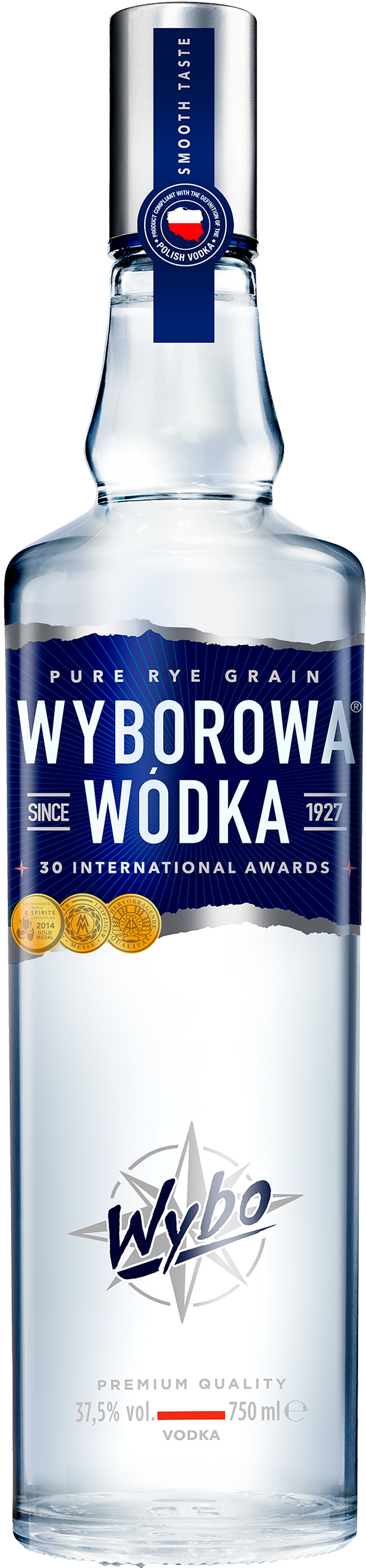 Wyborowa 7 U9wav - Wyborowa Blue Vodka 70cl (616x2560), Png Download