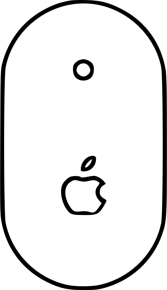 Apple Mighty Mouse - Line Art (566x980), Png Download