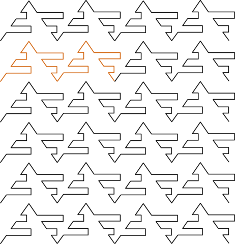 Border Stencil 18 Quilting Pattern,repeated - Triangle (462x480), Png Download