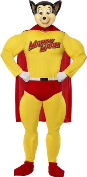 Adult Mighty Mouse Costume - Super Helden Kostüm Erwachsene (366x580), Png Download