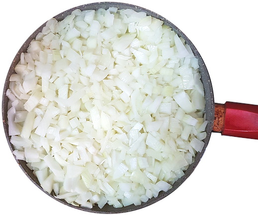 Onion, Pan, Food, Cooking, Fried, Cook, Fry, Frying - Steamed Rice (603x720), Png Download
