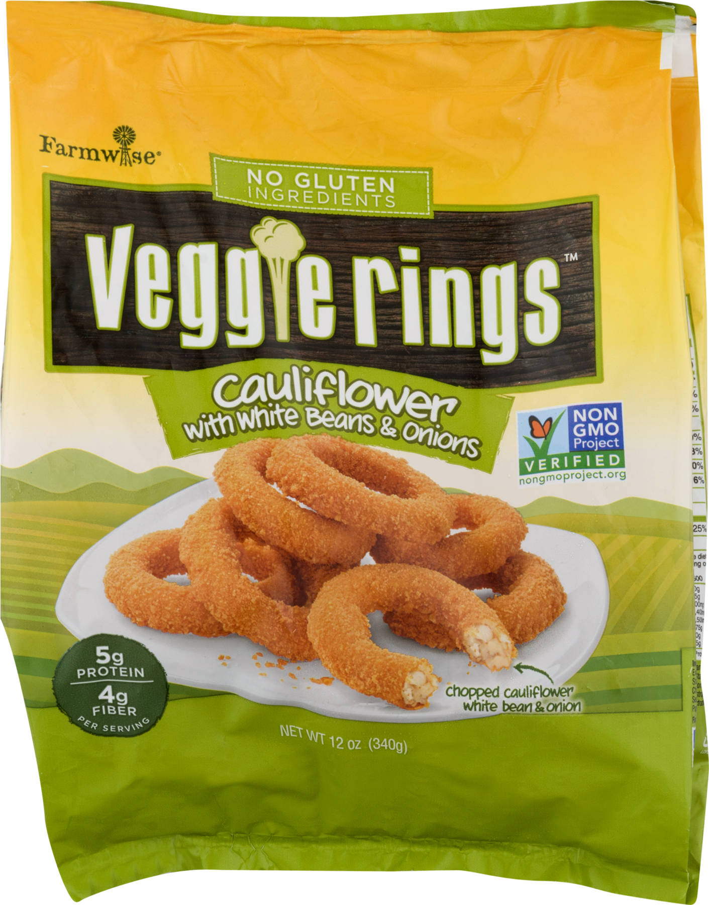 Farmwise Veggie Rings Cauliflower With White Beans - Cauliflower White Bean Onion Rings (1800x1800), Png Download
