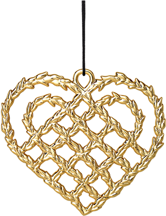Christmas Heart H10 8 Gold Plated Karen Blixen - Rosendahl Woven Heart H (460x460), Png Download