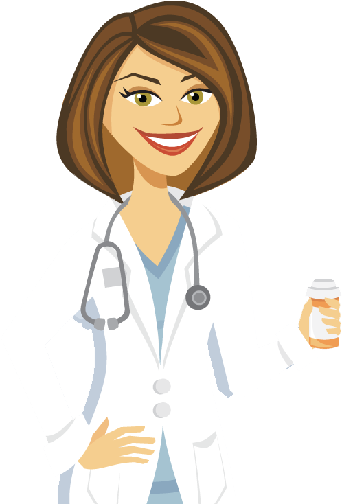 Femaledoctorcartoonkeyed - Female Doctor Image Cartoon (670x733), Png Download