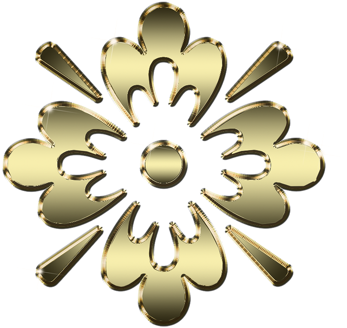 Gold Ornament - Gold (720x720), Png Download