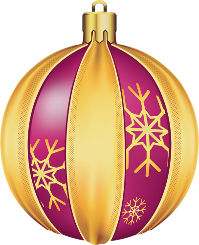 Transparent Gold And Pink Christmas Ball Clipart Picture - Christmas Ornament On Transparent Background (407x500), Png Download