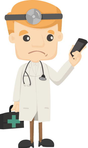 Cartoon Of A Doctor Upset The Program Is Expired - Physician (349x583), Png Download