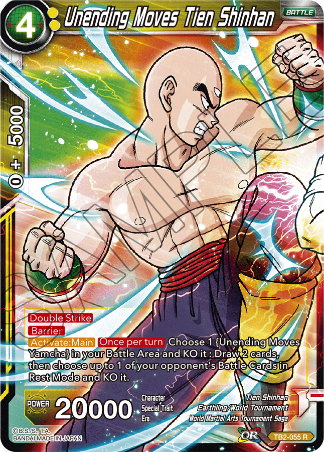 Tb2-055 Unending Moves Tien Shinhan - Dragon Ball Super (646x900), Png Download