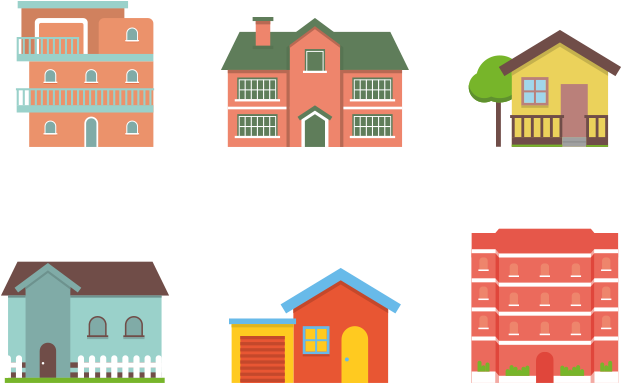 House Illustration Png - Small Cartoon Buildings Png (1200x628), Png Download