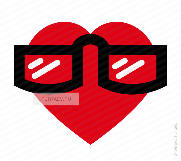 Vector Icon Of Heart In Glasses - Stock Illustration (620x553), Png Download