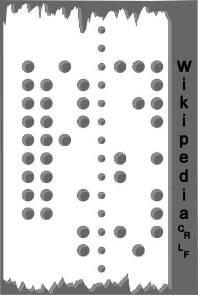 The Word "wikipedia\ - Punched Tape (400x597), Png Download