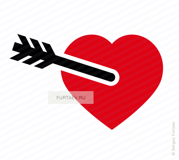 Vector Icon Of Arrow In Heart - Icon (620x553), Png Download