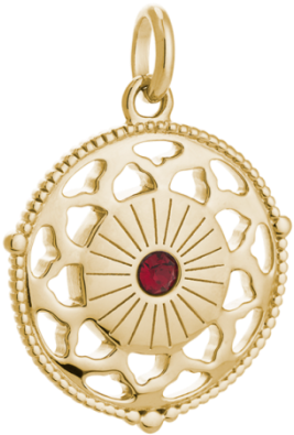 Kirstin Ash Gold Plated Filigree Travel Coin Charm - Locket (642x700), Png Download