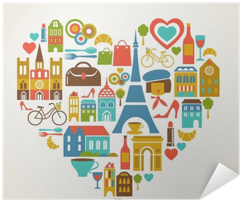 Vector Illustration With Set Of Icons Poster • Pixers® - France Illustration (400x400), Png Download