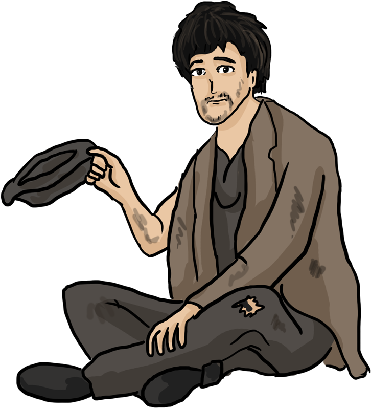 Clipground Image Free Stock - Beggar Clipart (800x903), Png Download