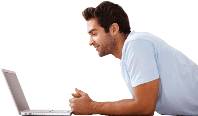 Guy - Sitting (650x400), Png Download