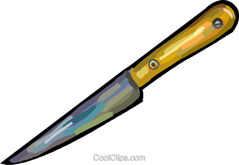 Pairing Knife Royalty Free Vector Clip Art Illustration - Hunting Knife (480x331), Png Download