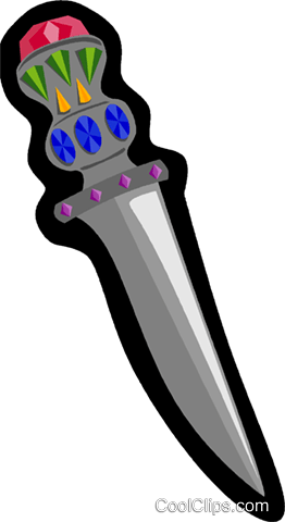 Ornamental Dagger, Knife Royalty Free Vector Clip Art - Lever (262x480), Png Download
