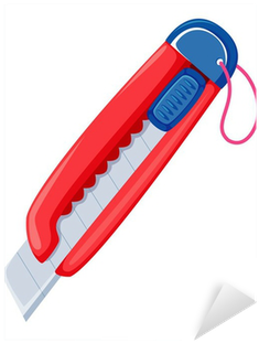 Office Plastic Paper Knife Vector Illustration Sticker - Illustration (400x400), Png Download